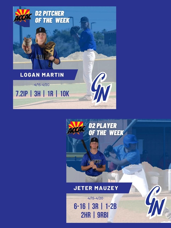 Martin and Mauzey get ACCAC D2 Pitcher &amp; Player of the Week!